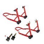  ( V ) Piros első Kúpos + Piros Hátsó Villás  Emelő  Szett + Hátsó Gumis Adapter