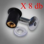    8 db  szett  :  Plexi Idomcsavar   Anya + Alátét + Csavar  ezüst M5